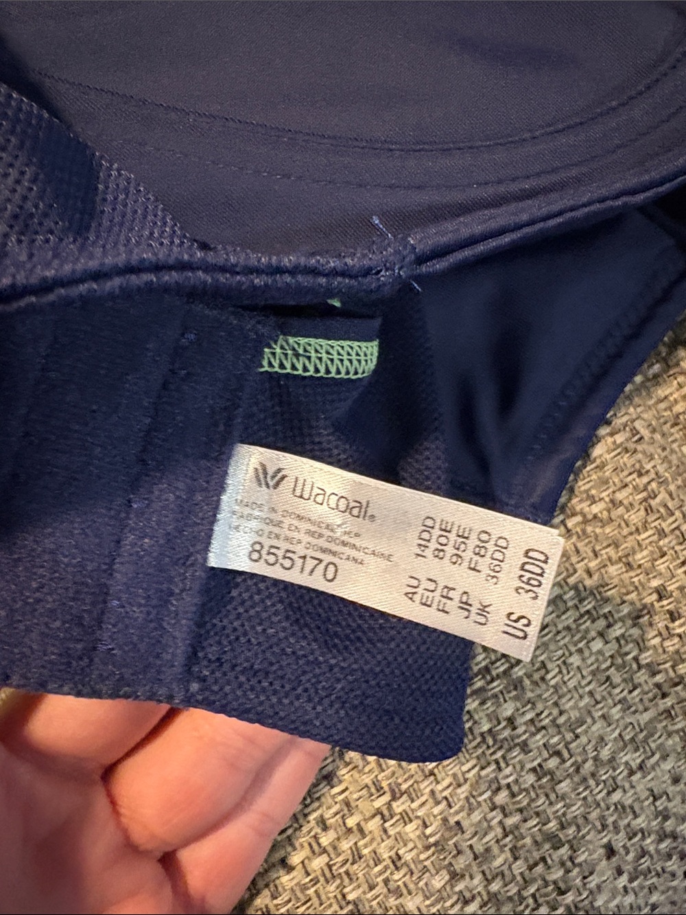 Wacoal Sport Simone Underwire Sports Bra in Navy SZ 36DD EUC - Picture 4 of 4